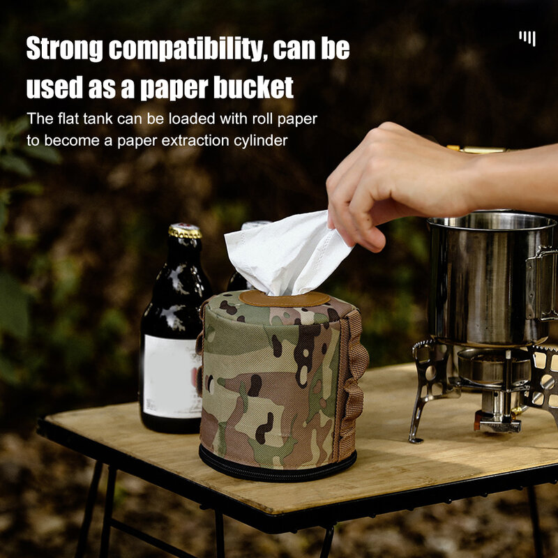 Outdoor Gas Tank Case Anti-Fall Gasoline Canister Protective Covers Camo Cylinder Tank Storage Bag Camping Picnic Tissue Box