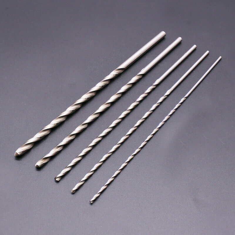Set di punte da trapano Extra lunghe HSS da 5 pezzi 2/3/3//4/5mm punta da trapano in acciaio ad alta velocità s strumenti di perforazione apri foro in plastica metallo legno