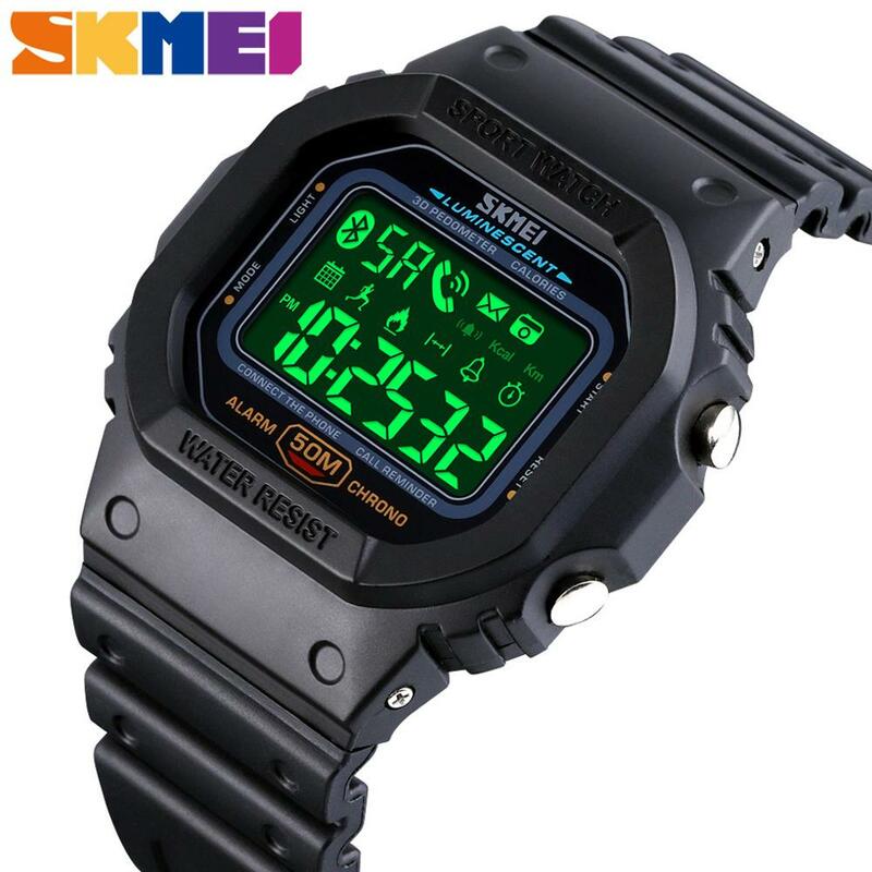 SKMEI Smart Bluetooth Digitale Uhr Männer mode Sport Wasserdicht Kalorien Fitness Uhr Uhren Mann Armbanduhr reloj intelligente