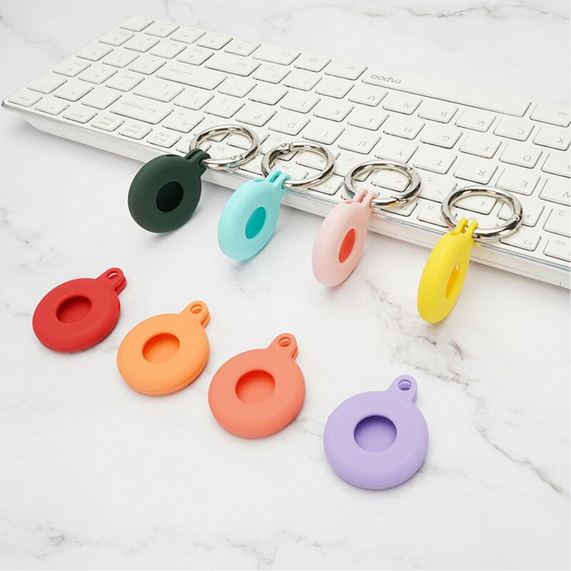 Silicone Protective Case For AirTag Key Finder ( Location Tracker ) 2021 Anti-Scratch Anti-Lost Protective Cover with Keychain