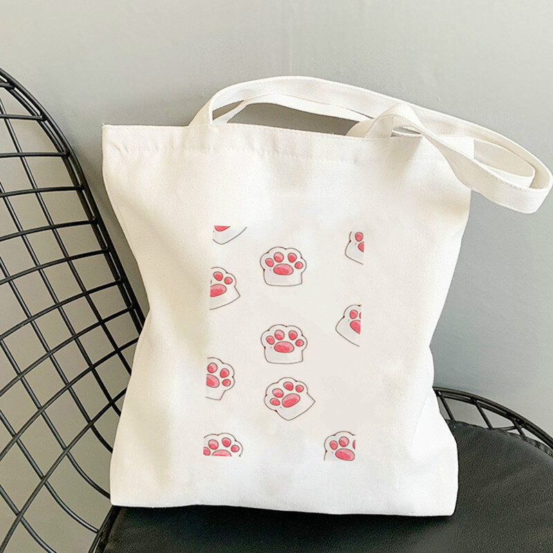 Możliwość dopasowania torba płótno torba na zakupy 2021 wielokrotnego użytku zakupy Anime torebki markowe tkaniny luksusowe drukowane torby recyklingu Tote