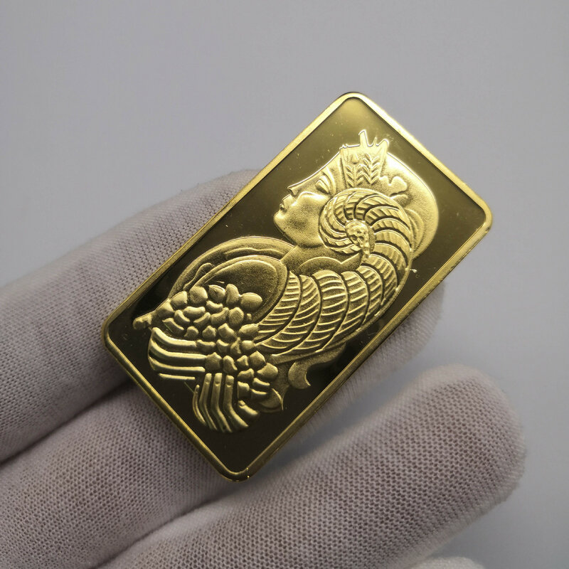 Barra de ouro suíço moeda comemorativa 1 oz special-shaped coleção de moedas de ouro deusa moeda quadrado banhado a ouro nugget