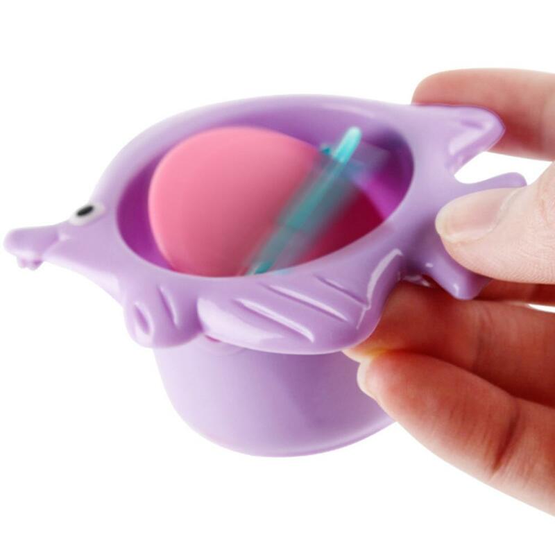 Kuulee浴槽スタック魚カップ教育赤ちゃんのおもちゃ虹色折りたたみタワーおかしいプラスチック杭カップ