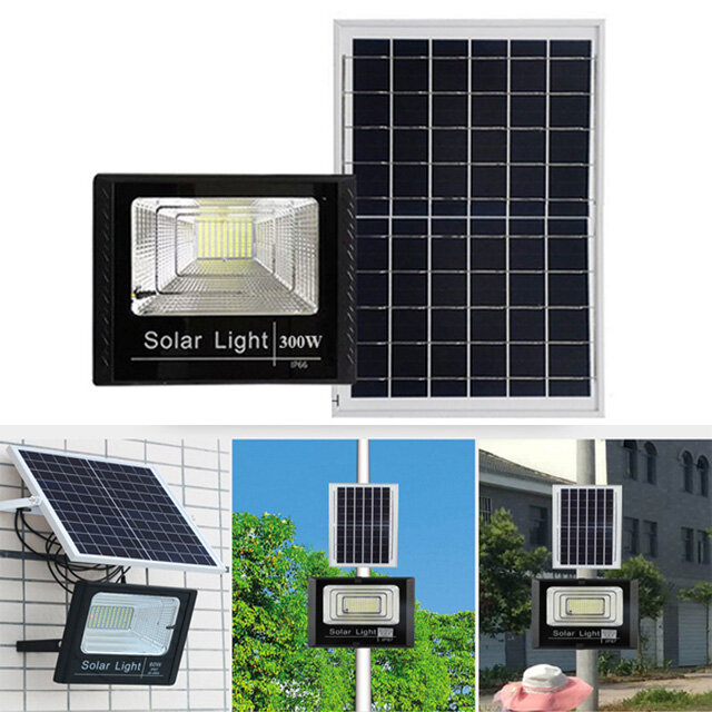 Уличный фонасветильник на солнечной батарее, 300 Вт, с дистанционным управлением, водонепроницаемый, для сада, дорожек, улицы, ландшафта, наст...