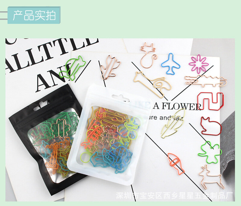 Clip de papel bonito, organizador de combinación de colores, juego de clips de papel, marcador especial, clip de papel creativo, 90 Uds.