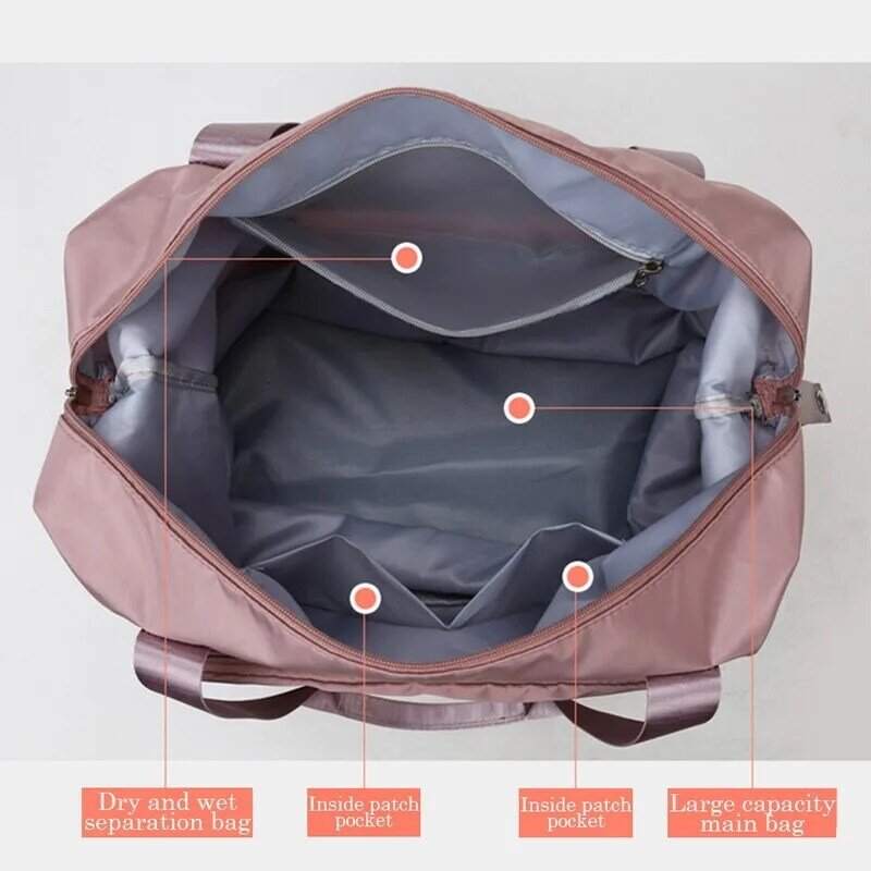 여자를위한 대용량 Foldable 여행 가방 다기능 방수 야외 여행 가방 비치 숄더 가방 남여 스포츠 가방