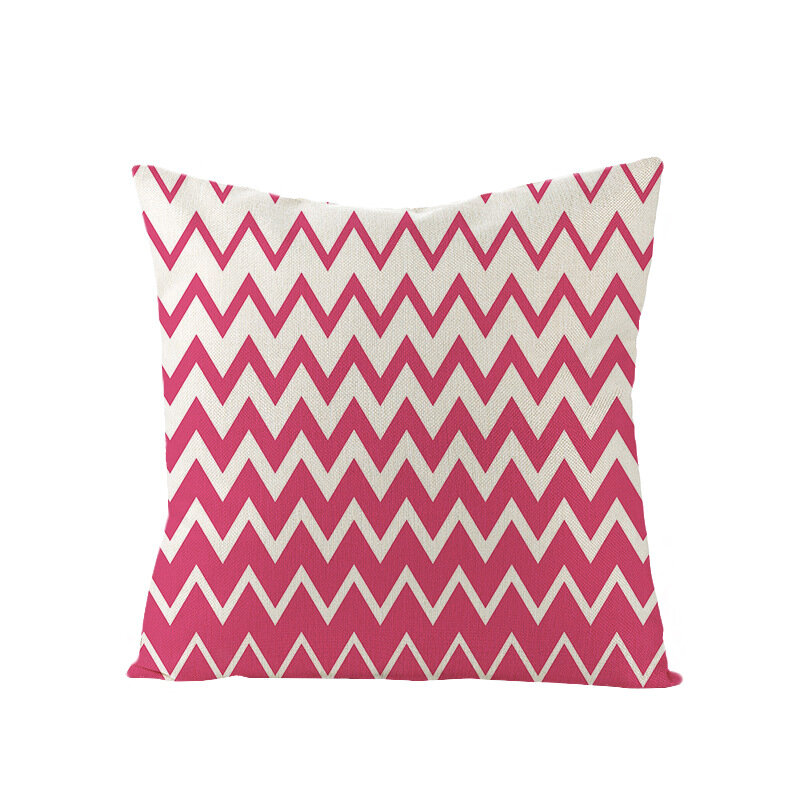 Linho capa de almofada rosa geometria letras impressão sofá fronhas quarto decoração para casa escritório do carro acessórios decorativos 45x45cm