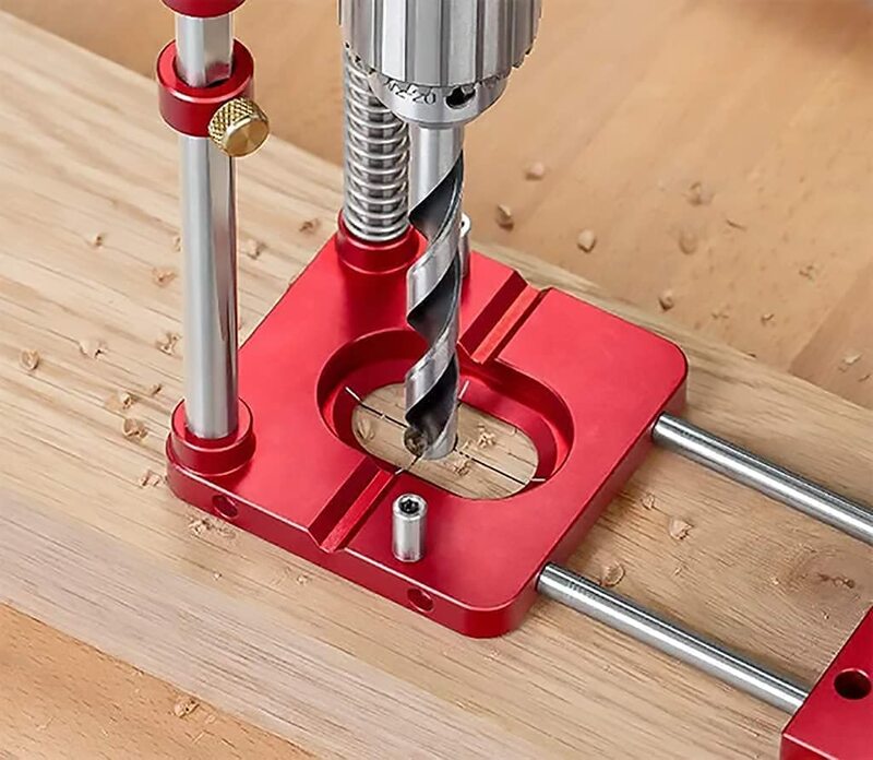 2021 New Woodworking Drill Locator Mini Bench Drill Press Adjustable Punch Locator Woodworking Drilling Locator Tool Kit