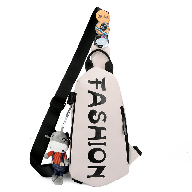 Wodoodporna torba Oxford o dużej pojemności męska torba na ramię moda damska torba na klatkę piersiowa z zawieszką Unisex boczne torby do ładowania USB na ramię