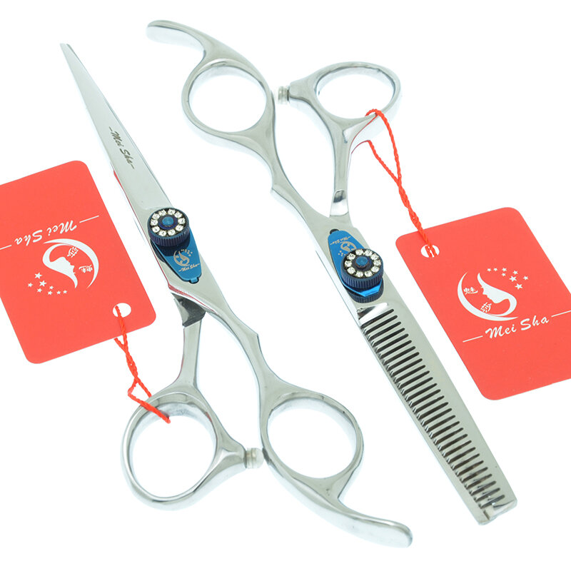 6.0" Meisha Barber Scissors Set 62HRC Hairdressing Hair Scissors Hair Cutting Shears Thinning Tesoura Salon Hair Razors A0086A