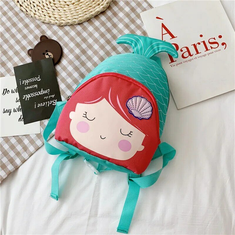 Cartoon syrenka dziecko dziewczyna plecak fishtail śliczne mini tornister plecak do przedszkola moda torba na ramię dla dzieci