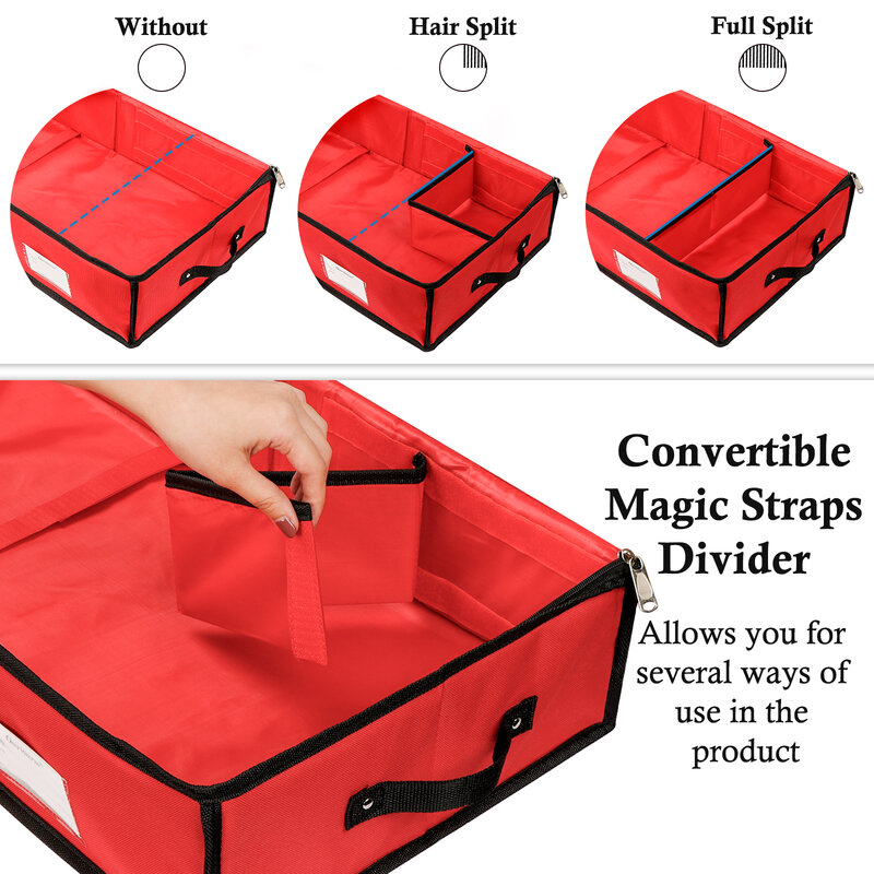 Christmas Wrapping Paper Storage Containers Gift Wrap Organizer with Pockets Durable 600D Oxford Material Under Bed Storage
