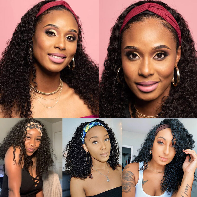Perucas de cabelo encaracolado para mulheres negras, cabelo humano peruano, cor natural, máquina encaracolada, cabelo humano