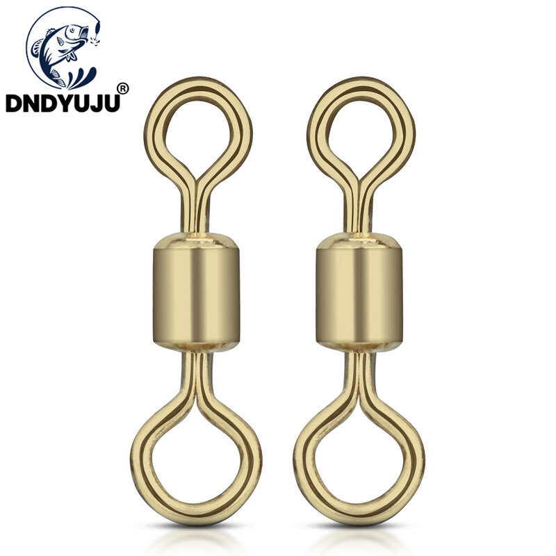 Dndyuju 100Pcs Golden Rolling Swivel Solid Acht Woord Ring Vissen Connector Vissen Lokt Haken Voor Karpervissen Accessoires