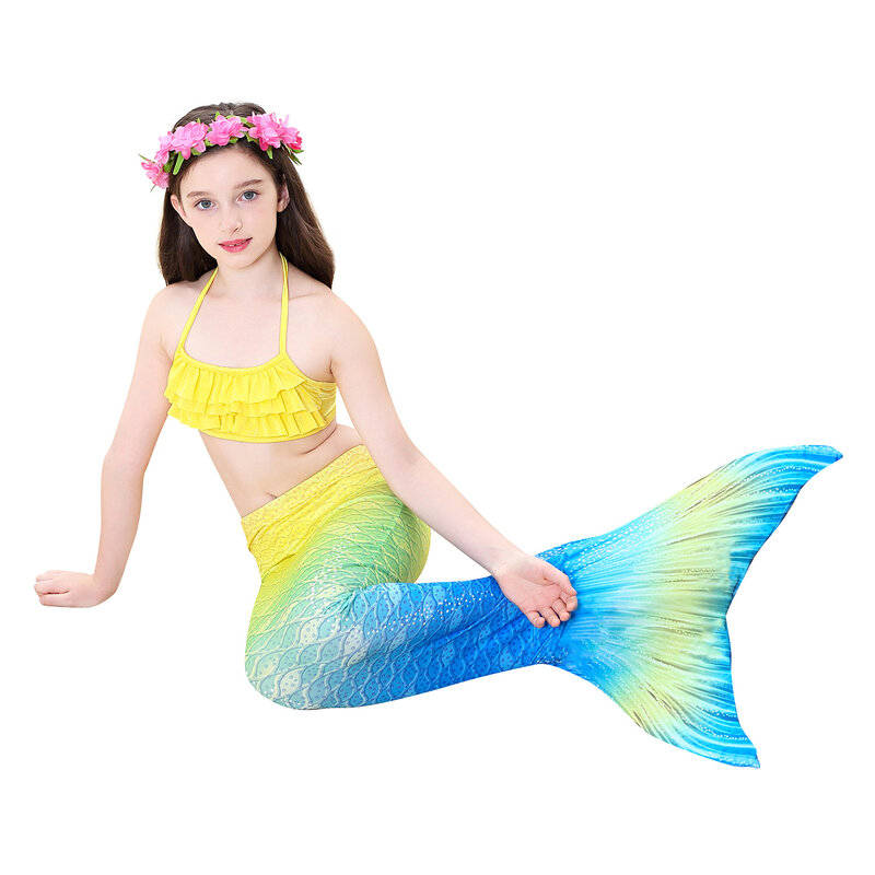 Kinder Fin Kawaii Badeanzug Bade Kleidung Anzug Schwanz Meerjungfrau Karneval Kostüme Badeanzug für Mädchen Schwimmen Kostüm