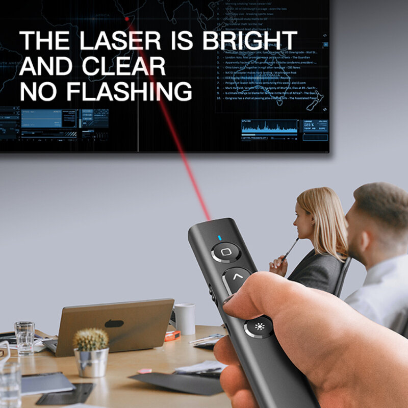 2.4GHz bezprzewodowy prezenter USB wskaźnik laserowy z pilotem podczerwieni prezenter Pen do projektora Powerpoint PPT Slide