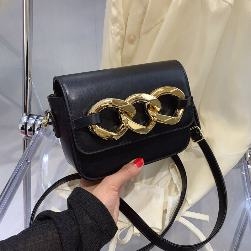 موضة جديدة تصميم سلسلة الكتف حقيبة كروسبودي للنساء بولي Leather جلد Y2K لون التباين حقائب كروسبودي الفاخرة شنطة يد صغيرة محفظة