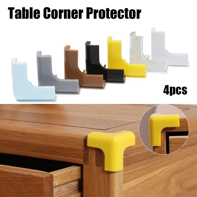 Protector de esquina de silicona suave para bebés,protección de esquina de escritorio,anticolisión,4 Uds. 
