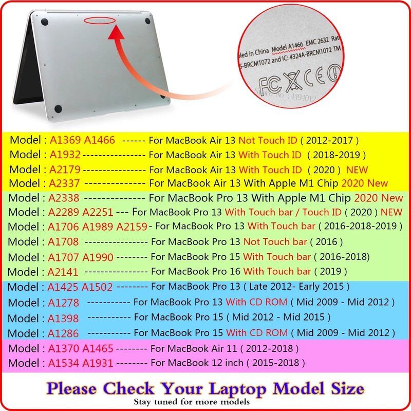 2020 funda protectora para Laptop para Macbook air 13 caso para M1 Chip Pro 13 A2338 para aire 13 A2179 Shell para macbook Pro Retina 13