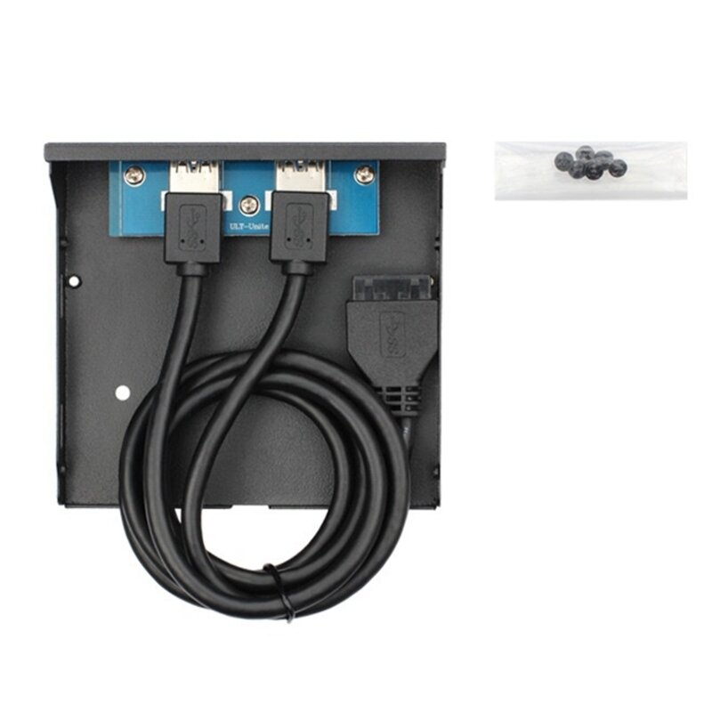Hub USB3.0 pour PC de bureau, panneau avant, 3.5 pouces, pour disque amovible, baie FDD, 2 Ports