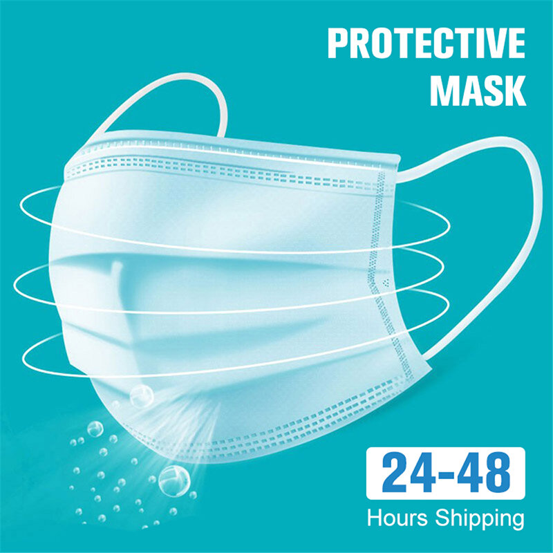 5個/50個/100個/200個マスク使い捨て非ウォーヴ3層プライフィルターマスク口フェイスマスク通気性earloopsマスク