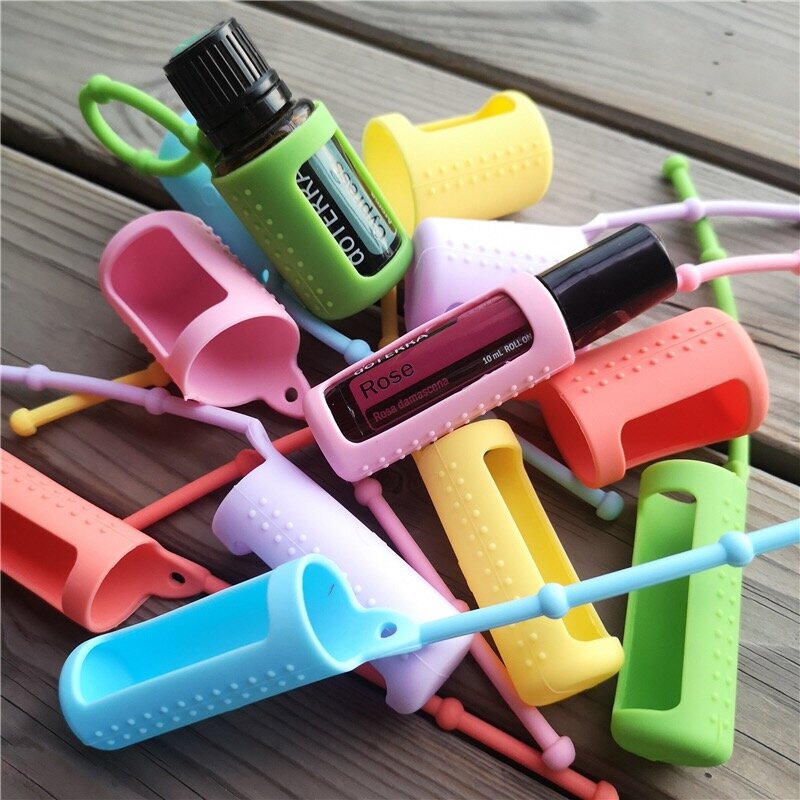20Pcs/set Silicone Doterra Essential Oil Case for 5/10/15ml Bottle Protector Case Protect Cover Protective Case Organizer Holder