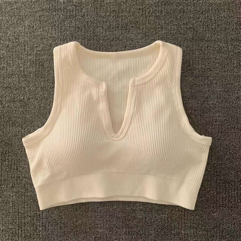Pakaian Dalam Rajutan Mulus Olahraga Sangat Elastis Mulus Musim Panas Celana Kebugaran Semburan Susu Bertumpuk U-neck Setelan Yoga untuk Wanita