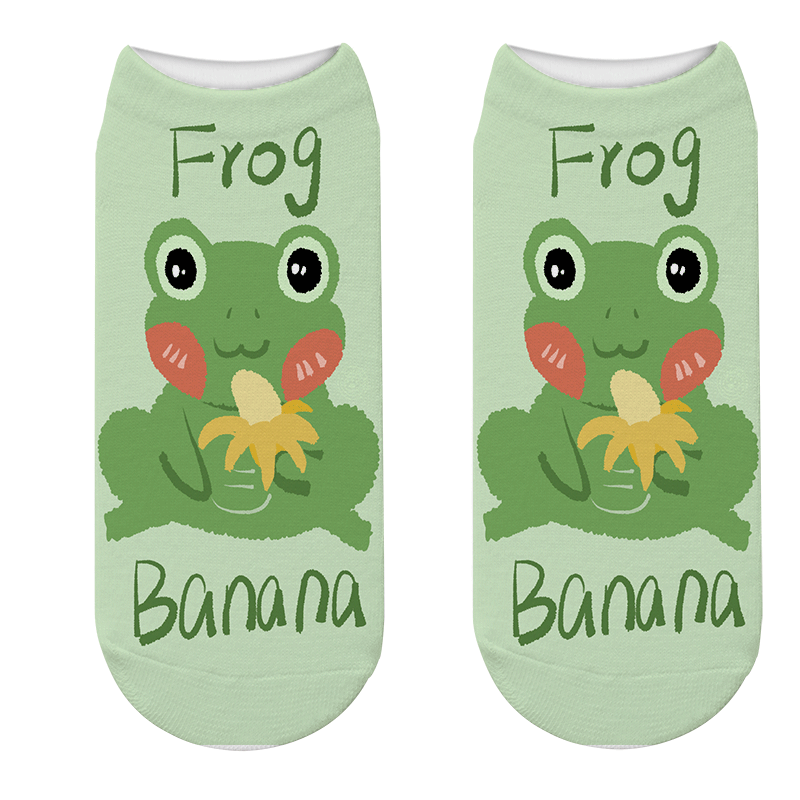 New Fashion Cute Ankle Socks Women Cartoon animals frogs Cotton Short Socks Happy Korea Harajuku Kawaii Socks