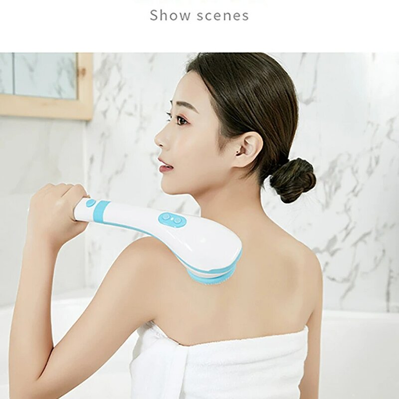 Brosse de bain de Massage électrique, Rechargeable par USB, étanche, domestique, Massage du dos, poils doux à Long manche