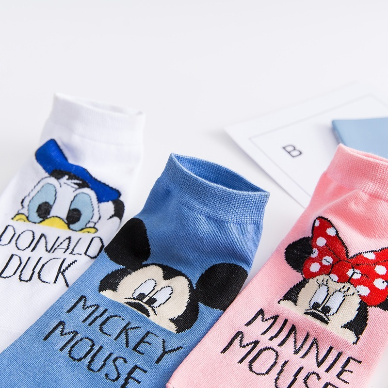 Chaussettes de dessin animé Disney pour garçons et filles, 1 paire, décontractées, fines, Donald Duck, Mickey, Minnie mouse, nouvelle collection été
