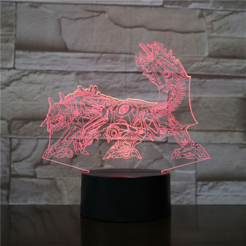 Dinosaur Model 3D Table Lamp Cool Nightlights New Year Decoration Kids Lampade Children's Gifts Lighting LED Lampe Party Light