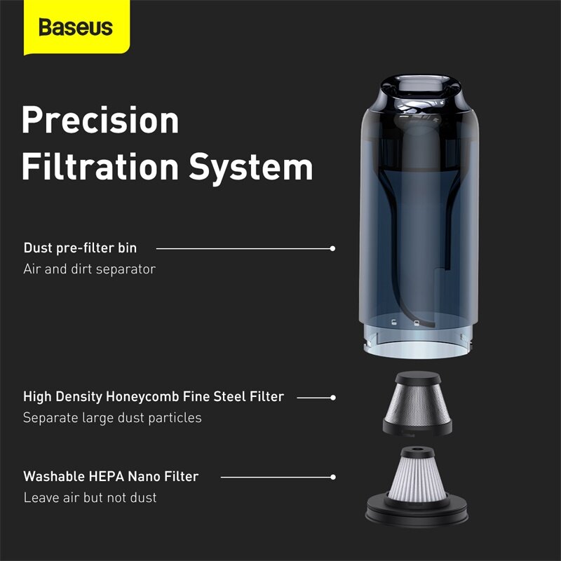 Baseus – aspirateur à main sans fil H5, aspiration puissante de 16kpa, usage domestique, nettoyeur de tapis Portable