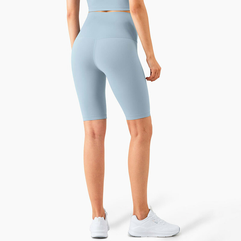 Mys 2021 esportes mulheres curtas biker sem costura frontal nu-sentir ginásio fitness yoga pantalones cintura alta agachamento à prova bermuda shorts