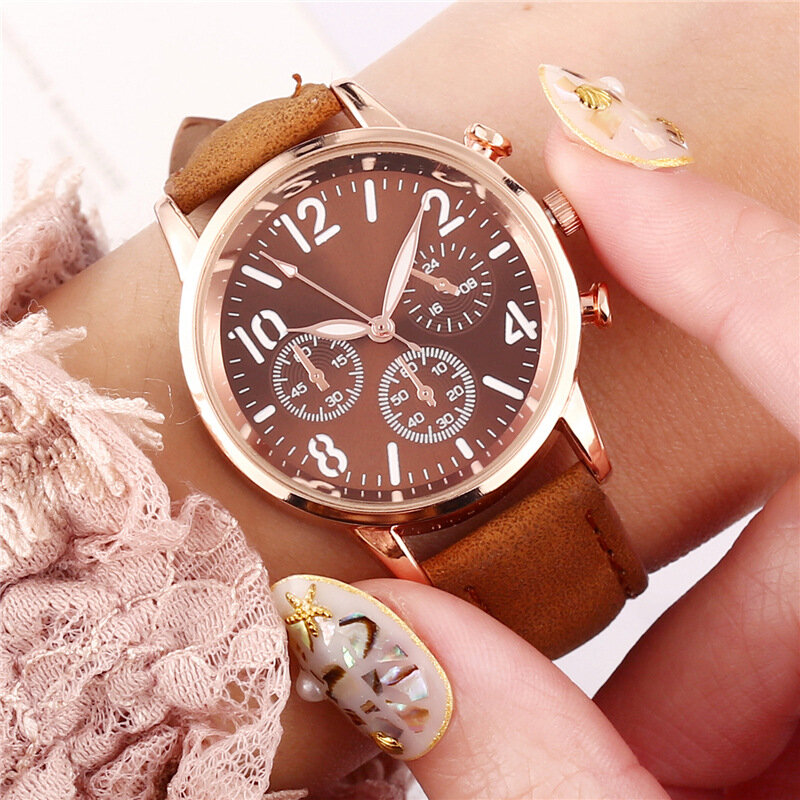 WOKAI NEW Watch Women Fashion Casual Leather Belt Watches Simple Ladies' Small Dial Quartz Clock Dress Wristwatches Reloj mujer