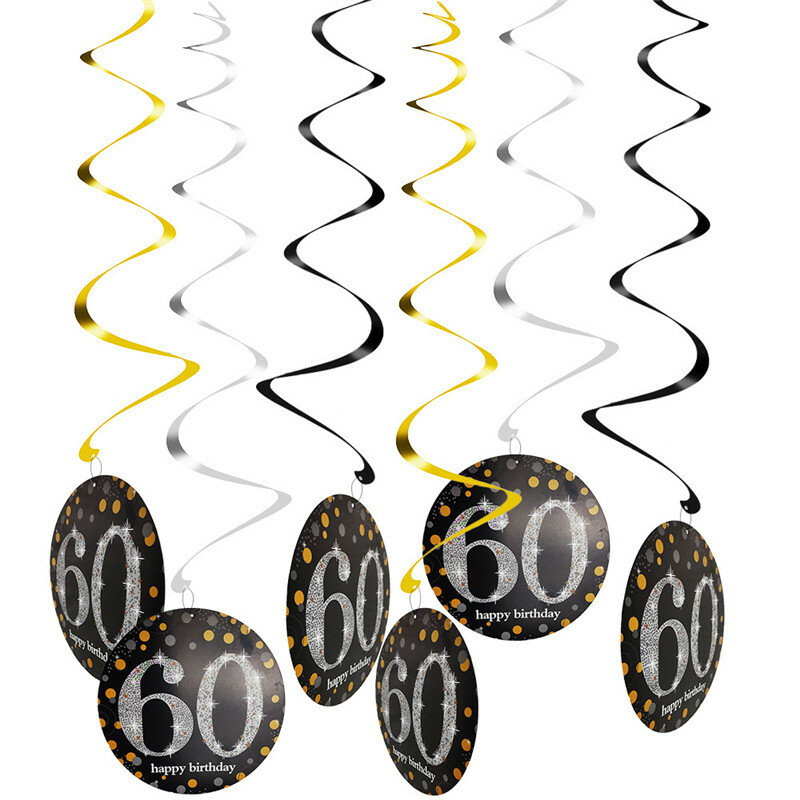 Accessoires de stand Photo pour fête d'anniversaire de 60 ans, bannière, ballons, chiffre, couronne, lunettes, fournitures pour hommes et femmes adultes