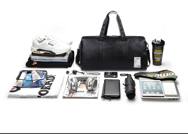 Bolsa de equipaje portátil de gran capacidad, bolsa de viaje de fitness con separación en seco y húmedo, cinturón repelente al agua, compartimento para zapatos, nueva moda