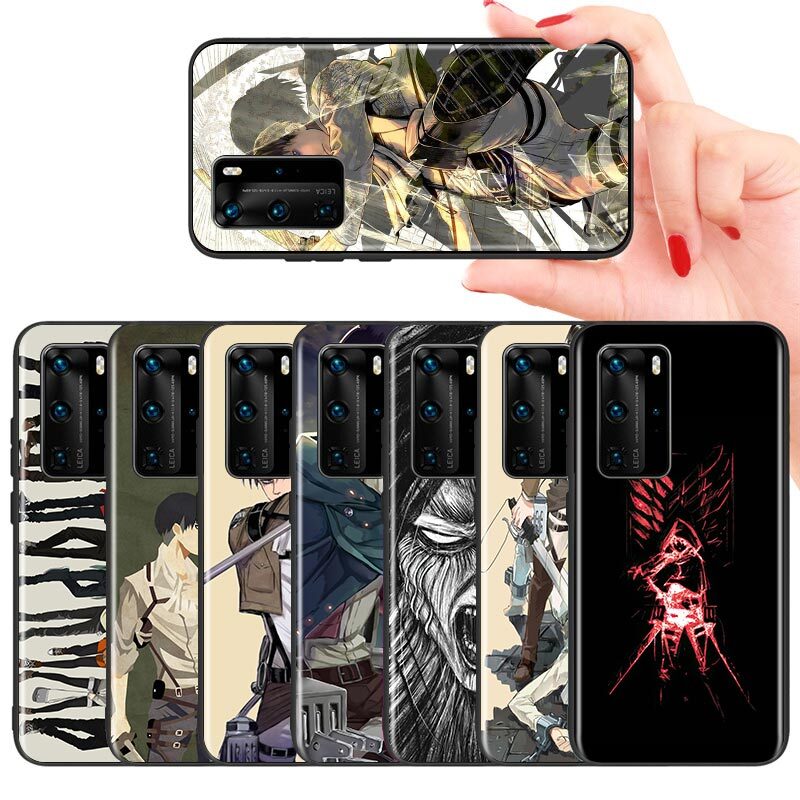 Anime Attack On Titan per Huawei P Smasrt 2018 2019 2020 2021 Smart S/Z Smart Plus Smart Pro custodia morbida per telefono nera