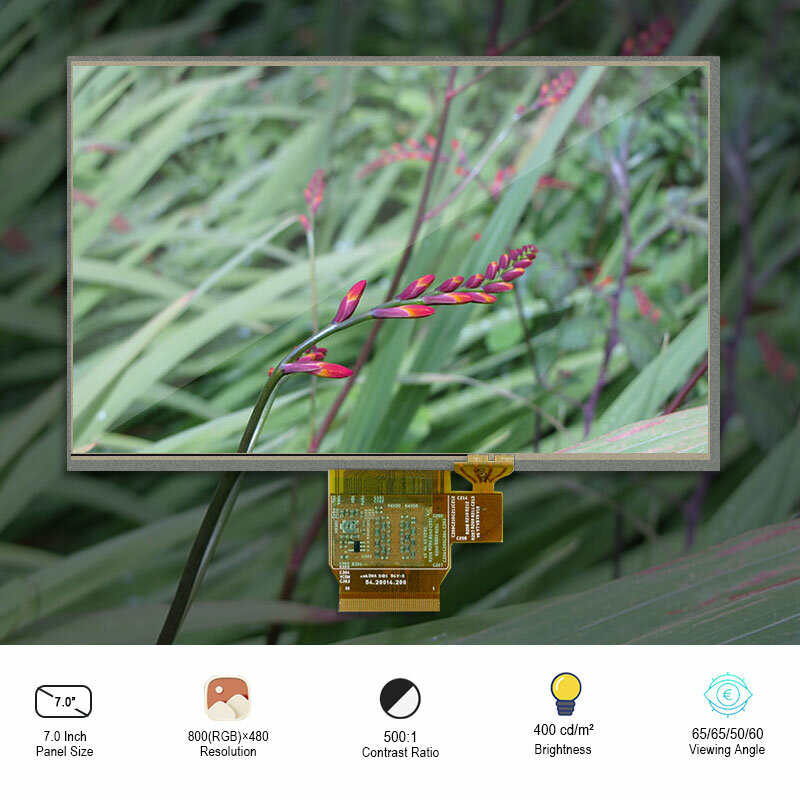Écran LCD LVDS Original de 7 pouces, résolution 800x480, luminosité 400, contraste 500:1