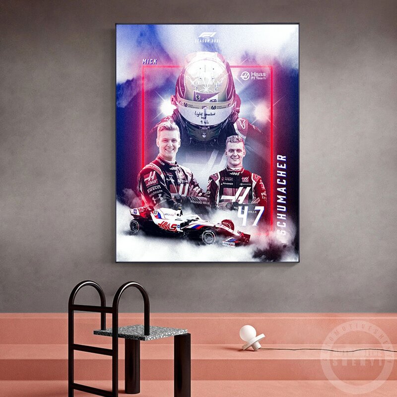 Póster impreso de F1 Legend Champion Racing para decoración del hogar, pintura en lienzo, imagen artística de pared para sala de estar, sin marco