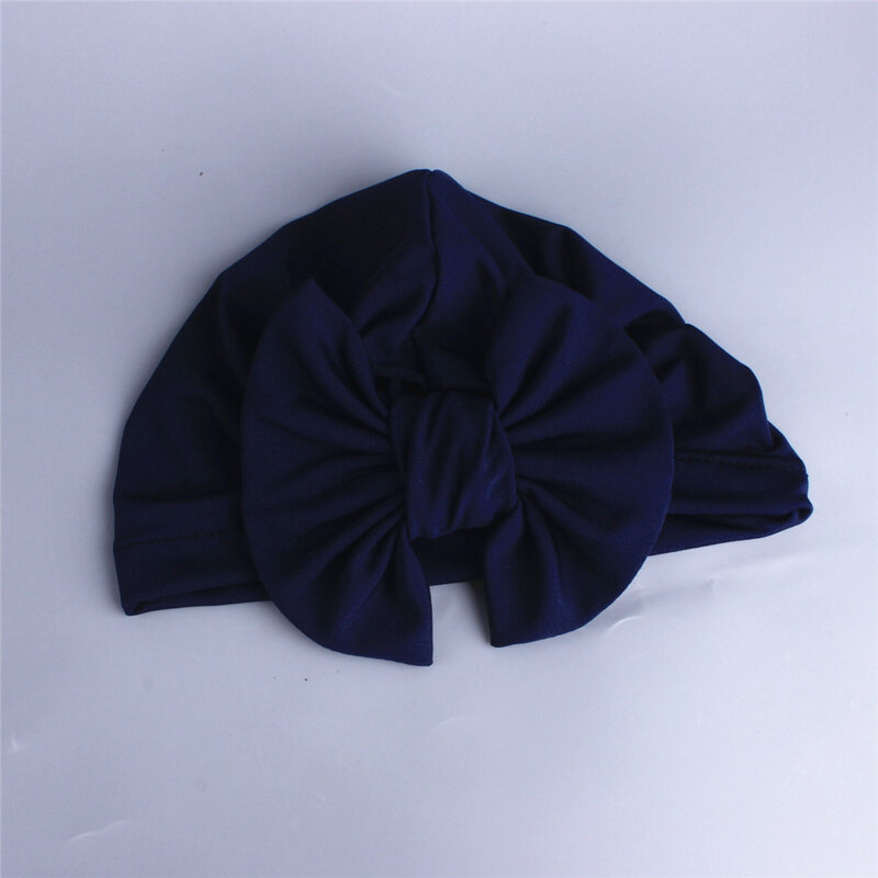 Bonnets Tuban doux en Fiber de lait pour nouveau-né, casquette solide avec nœud papillon pour garçons et filles, 9 couleurs, de 0 à 12 mois