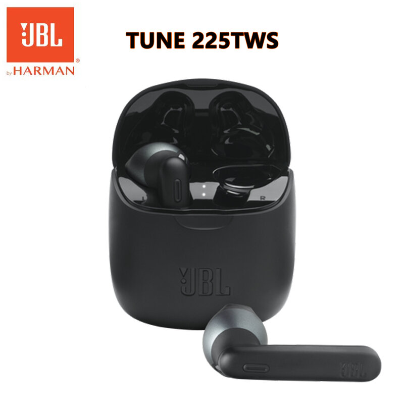 Jbl tune 225 tws oficial verdadeiro sem fio bluetooth fones de ouvido jbl 225 tws estéreo baixo som com microfone fones de ouvido