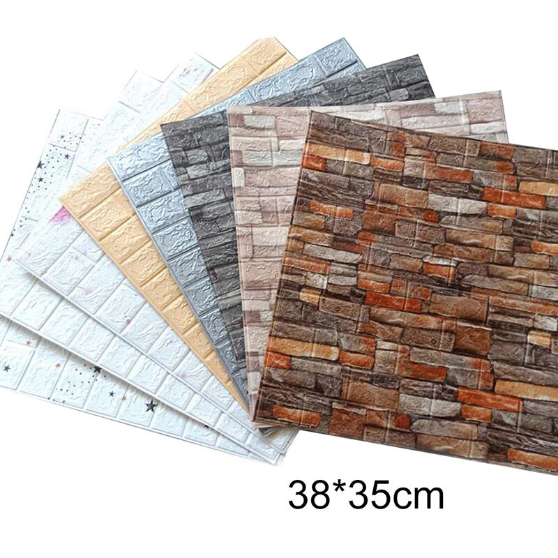 3D Wall Stickers Imitation Brick Bedroom Decor Waterproof Self-adhesive Wallpaper For Living Room Kitchen TV Backdrop Decor
