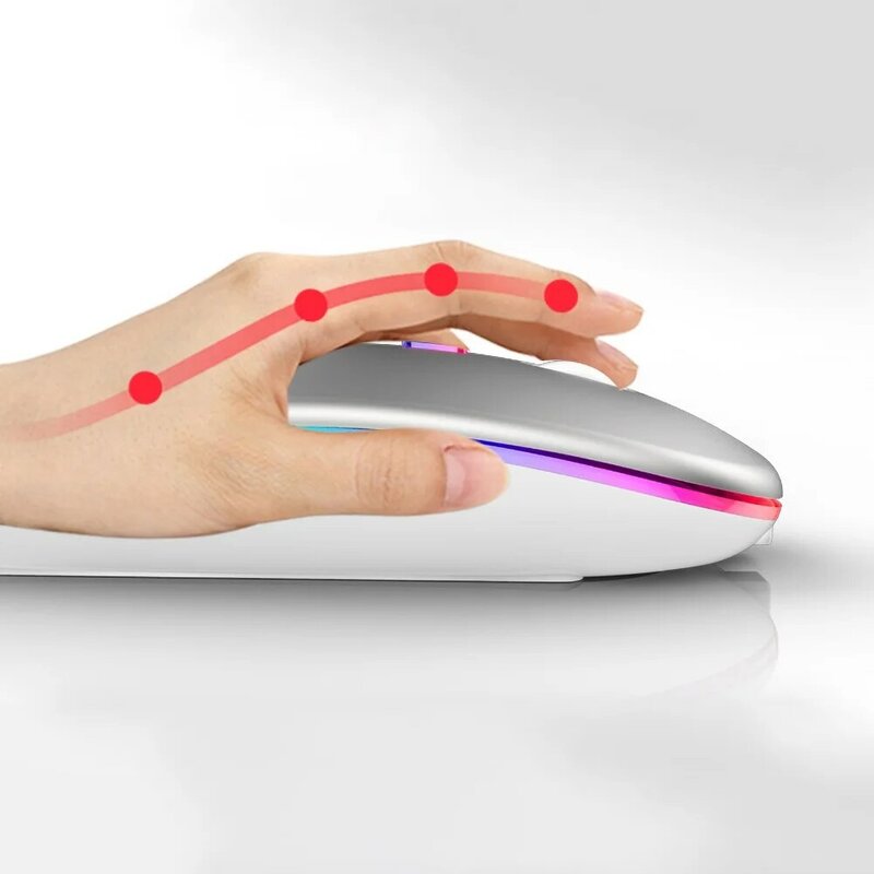 Mouse da gioco ergonomico USB senza fili Bluetooth LED 2.4G Mouse da gioco ergonomico per computer portatile Mouse a distanza di trasmissione Wireless 10m