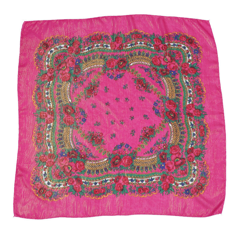 Summer Scarf Women Kerchief Headscarf gold Silk Printing Square Shawl Breathable Multifunction Retro Bohemia Muslim Scarves