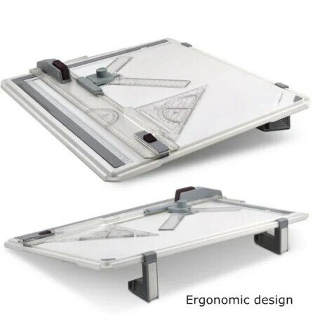 Tavolo da disegno portatile A3 tavolo da disegno con righelli paralleli clip angolari strumenti di disegno ad angolo regolabile con blocco della testa