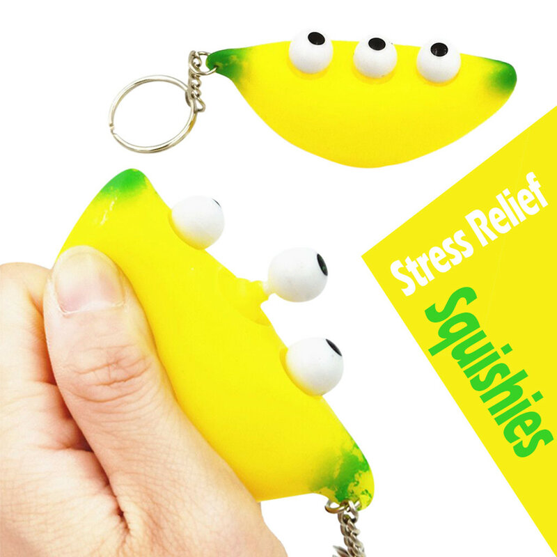 Stress Relief Toys Funny Gift Banana Keychain Stress Reliever Scented Super Slow Rising Kids Squeeze Toy