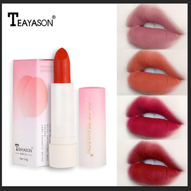 Fashion 6 Colors Matte Retro Red Peach Lipstick Waterproof Lips Makeup Summer Make Up Cosmetics Long-Lasting Color Lock TSLM1