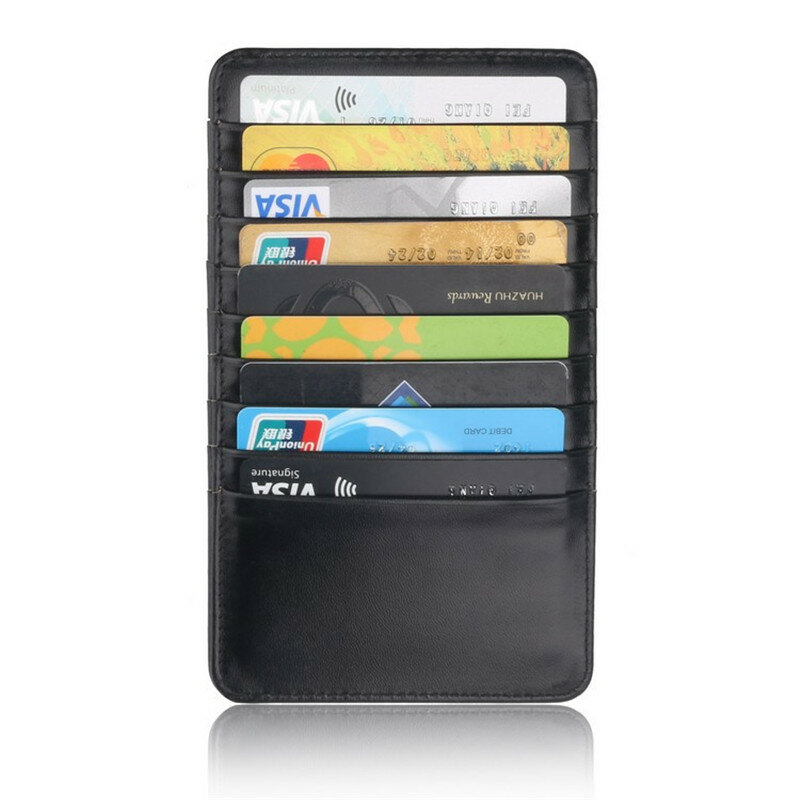 Super Thin Quality PU Leather 18 Card Slots Business Card Holders Long Wallet Credit ID Card Holder Fashion Men Women Mini Purse