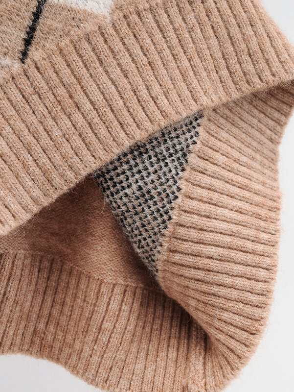 Women Sleeveless Pullover 2020 England Vintage Geometric Rhombic V Neck Knitted Sweater Vest Knitwear Lady Waistcoat Tops