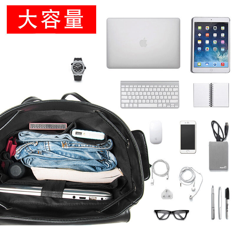 Новинка 2021, мужской рюкзак из искусственной кожи с откидной крышкой, рюкзак на шнурке для отдыха, сумка для путешествий, оптовая продажа, USB